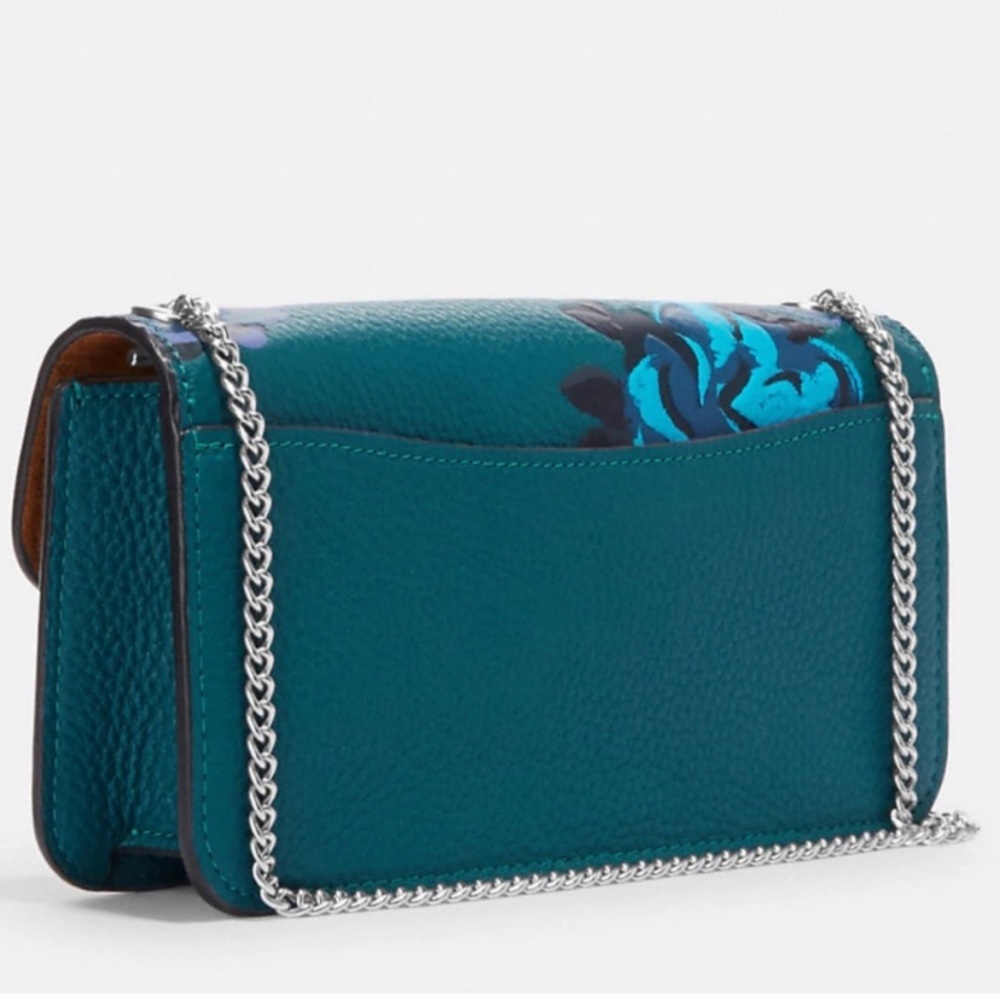 *SOLD* COACH Morgan Crossbody Turquoise with Jumbo Floral Print - Picture 13 of 14